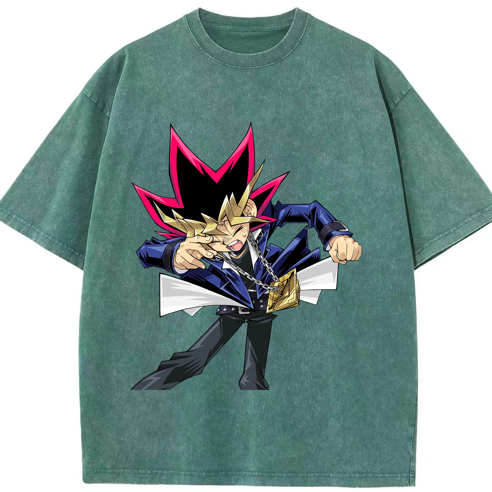 （画像用） 遊☆戯☆王 Yu-Gi-Oh! 綿100% ヴィンテージ風 半袖Tシャツ（フロントプリント）